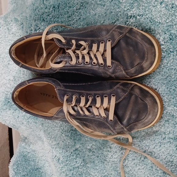 COLE HAAN Men's Blue Leather Sneakers size 9 M - Picture 4 of 16